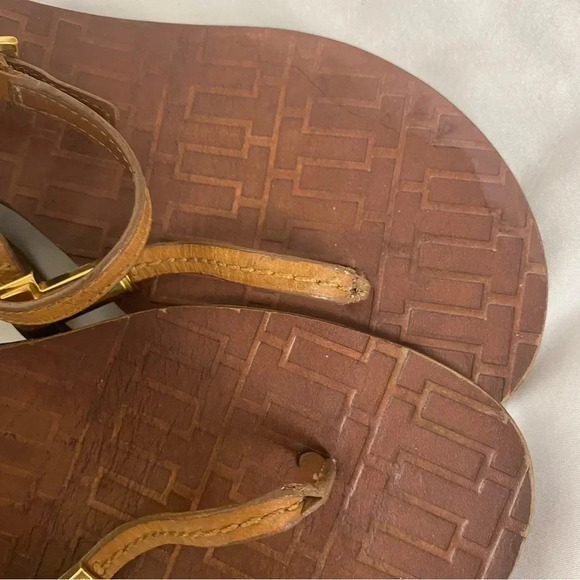 Tory Burch Pauline Demi Cork Wedge Brown Sandal Vegan Leather Size 10 - Picture 7 of 10